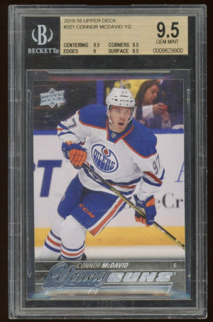 CONNOR MCDAVID YOUNG GUNS BGS BECKETT GEM MINT 9.5 front